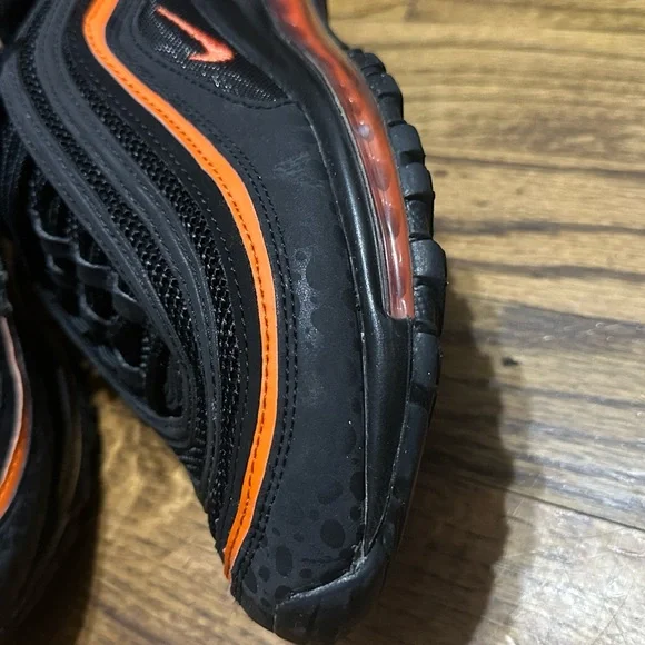 Nike Air Max 97 'Black Safety Orange' Sneakers - Picture 5 of 11